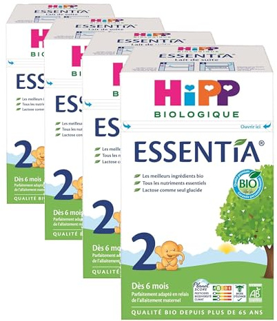 HiPP Biologique Lait 2 de suite Essentia Boîte 600 g (Lot de 4)