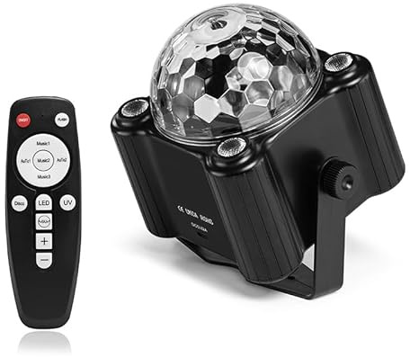 Discokugel Discolicht Partylicht Musikgesteuert-Buntes Rotierendes Disco Licht Led Musikgesteuert Dj Party Lichter 180° Rotierende Ball Lights 9w Rgb BüHnenlichter Mit Fernbedienung Für Party Deko