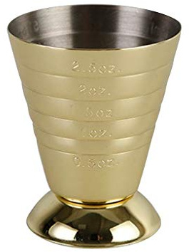 Measuring Shot Cup Ounce Jigger Bar Cocktail Drink Mixer Liquor Measuring Cup Measurer Milk Coffee Mug Stainless Steel, Gold