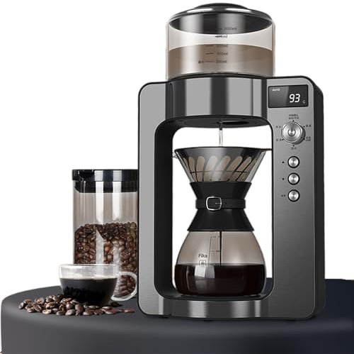 WuDLi Drip Coffee Maker, Filter Coffee Maker, 24 Hours Timer, Water Level Indicator, Hand/Auto Dual Mode, One Touch Self-Cleaning, Digital Display