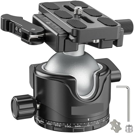 MJINA Rotule EH36L 36 mm à Faible gravité, tête de trépied à Profil Bas, rotule panoramique à 360° for trépied Monopode DSLR(46mm Ball Head)