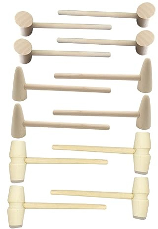 minkissy 15pcs Small Wooden Mallets Mini Hammers Children Educational Toy Set for Fine Motor Skill Development Toddlers Preschool Play