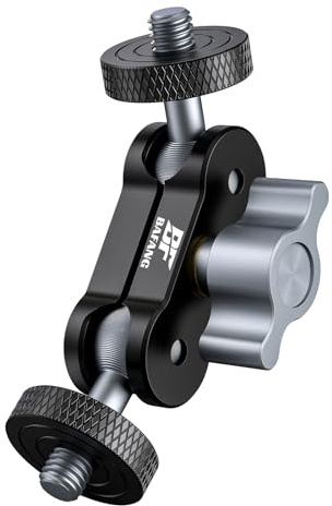 Universal Magic Arm with Small Ballhead, Dual Ball Heads Magic Arm, Articulating with 1/4 Inch Screws & Holes, 360° Swivelling Ball Head, for Tripod, Camera Monitor Mount Arm - 1 Piece