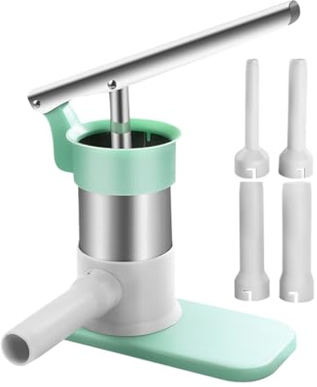 Fabricante De Salchichas De Acero Inoxidable - Máquina De Llenado De Salchichas Manual, Salchichas Stuffer De Gran Capacidad | Herramienta De Mano Ergonómica De Relleno Rápido Para Cocinas, Carniceros