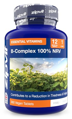 Zipvit Vitamin B Complex, 100% NRV of All 8 B Vitamins, 1 Year Supply, Supports Energy, Mental Performance & Immunity