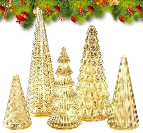 LED Weihnachtsbaum | Tischdekoration Aus Glas | Funkelnde Künstliche Weihnachtsbäume Tischdekoration,für Innen- und Außenbereich Tisch Kamin Schlafzimmer Wohnzimmer Büro Garten Hof