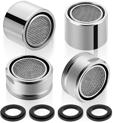 4PCS Tap Aerator Brass, Kitchen Tap Aerator Male Female Thread Brass (22 * 17mm and 24 * 13 mm)
