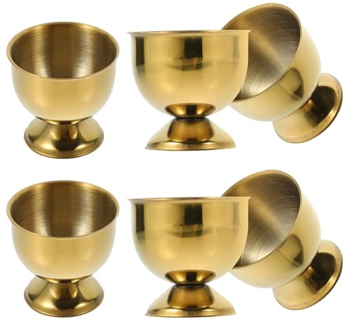 ANDRESLAD 6 pièces Lot de Coquetiers INOX Élégants pour Œufs Durs Coque et Mollets Support Stable pour Petit Déjeuner et Brunch Ustensile Cuisine Pratique