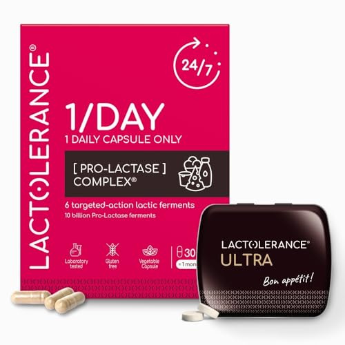 LACTOLERANCE Complete Lactose Support Bundle – Daily Probiotic Formula + 20,000 FCC Lactase Tablets – 24H Support & On-Demand Digestive Enzyme – Food Supplement