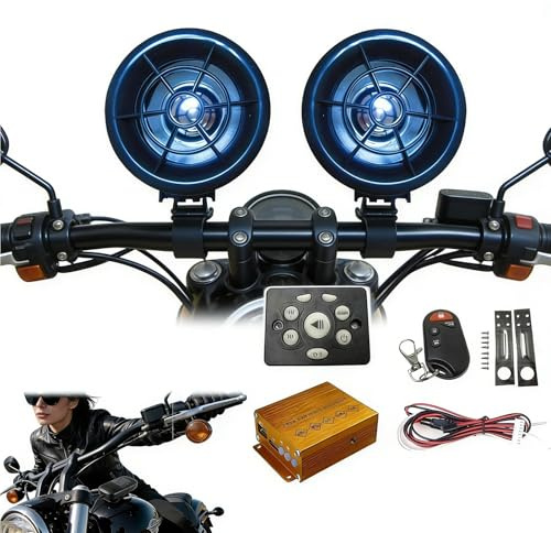 BuilfutenM 2.5 Pollici Full Range Impermeabile Moto Altoparlanti Stereo Bluetooth Amplificatore con Altoparlanti Stereo Radio FM Bluetooth Scheda USB TF Audio per Moto Scooter