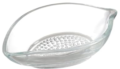 KANLVU Knoblauchreibe, Glas Blattförmig Ingwerreibe Mit Saucenschale Für Sojasauce & Essig, Reibeteller Für Ingwer, Knoblauch, Zwiebeln(1pcs)