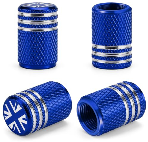 4Pcs Union Jack Tyre Valve Caps, Aluminium Alloy Dust Caps