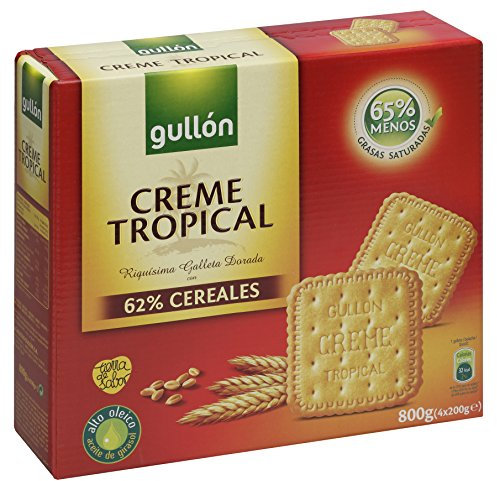 Gullón Creme Tropical Galletas - Pack de 4 x 200 g - Total: 800 g