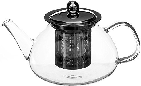 SECRET DE GOURMET tekanna glas med silg glaskanna teberedare 850 ml