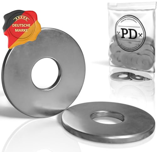PD® große Unterlegscheiben M5 (DIN 9021 / ISO 7093) | Hochwertige A2 V2A Edelstahl Karosseriescheiben | Rostfreie Edelstahlscheiben Beilagscheiben mit großem Außendurchmesser | 25 Stück