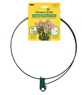 flowerfix 4er Set Pflanzenhalter Staudenhalter | individuell verstellbar | robust und witterungsbeständig | perfekt für Stauden, Sträucher, Blumen und Gräser | L von Ø45-75cm |