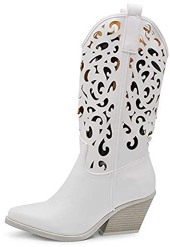 IF Fashion Stivali Stivaletti Texani Cowboy Western Scarpe da Donna Punta Camperos Etnici 629