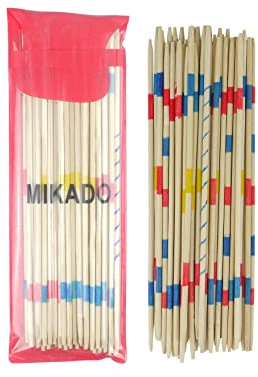 HENBRANDT 1 x Mikado Sticks 41pcs Tradizionale Famiglia Giochi di Legno Pickup Bastoni Set Tavolo Gioco Da Tavolo Giocattoli di Legno per Bambini