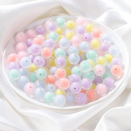 HERZWILD 800pcs perles de verre cristal 8mm Perles rondes transparentes colorées pour la Fabrication de bijoux en cristalperles