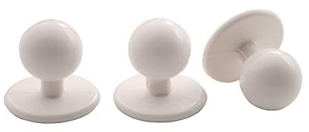 Hartmann-Knöpfe 12 Stück Kochjackenknöpfe Knöpfe aus Kunststoff Kugelknöpfe Knöpfe weiß (weiß)