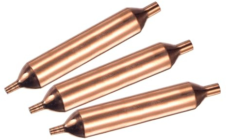 sourcing map Cuivre Réfrigérateur Filtre Séchoir 18.5 x 111mm avec 2 Terminal Interne Diamètre 3 x 6mm 3Pcs