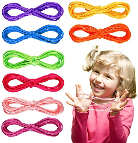 jiuzcare Fadenspiel Fingerspiel 8 Stück 160cm Ztringz Fingerspielzeug Glitter Ztringz Fadenspiele Für Kinde Regenbogen Fingerspiel Geburtstags Mitgebsel Kinder Fadenspiel Kinder Fingertwist Gummitwist