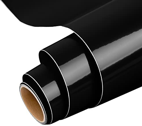 IModeur Glossy Black Permanent Vinyl Roll - 30.5 x 153 cm Black Vinyl for Mug, Cup, Window & Home Decor, and Other DIY Projects