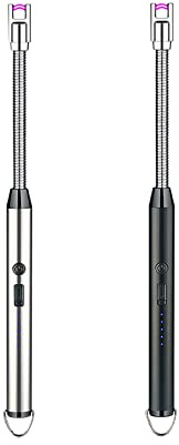 Foern Candle Arc Lighter Rechargeable, Electric Lighter with Battery Indicator, USB Plasma Arc Lighter for Grill BBQ Home Outdoor with 360°Flexible Neck,Pack 1