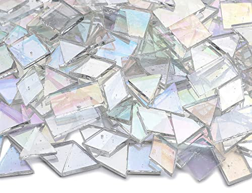 Lanyani 200 Pieces Iridescent Glass Pieces (Clear)