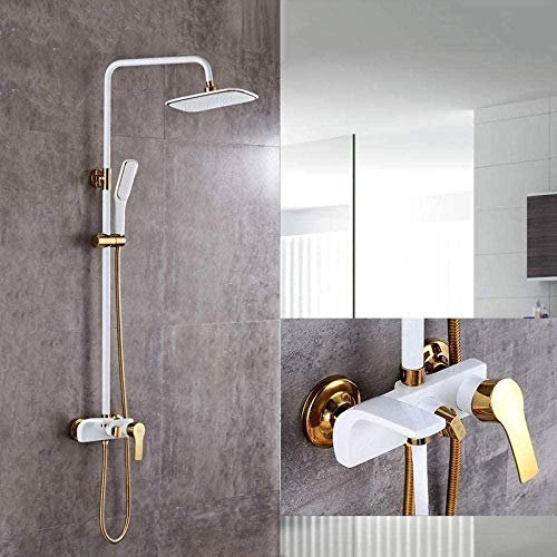 SENNIAN Shower Set Shower Set Shower System White Gold Shower Faucet Bronze White Shower Faucets for New Home Decoration Bath Showers Toilet Shower Kit Wall Mounted Shower System
