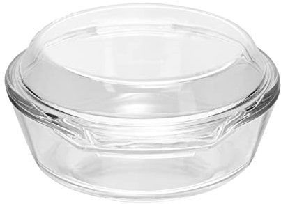 YARNOW Soup Bowl High Borosilicate Glass Microwave and Oven Safe with Lid and Binaural Design 0.65l Glass Food Bowl with Good Thermal Stability for Home and Kitchen Use