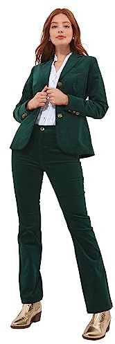 Joe Browns Pantalones Casuales de Terciopelo Moleskin Bootcut para Mujer, Teal, 34