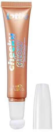 Lottie London Cheeky Glow in Golden Glaze, Liquid Blush & Sheer Highlighter, Buildable Formula Infused with Hyaluronic Acid, Vegan & Cruelty-free
