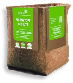 TerraGala Jute Säckchen, Pflanzsack aus Jute, Blumentopf, Jute Übertropf, kompostierbarer Pflanztopf - 5 Liter (10)