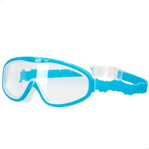 COLORBABY Aqua Sport 54244 Lunettes de plongée pour enfant, bleu, bande élastique réglable, fermeture à clic, sans latex, hypoallergénique, anti-fuite, masque de plongée, grand angle de vision, +7 ans