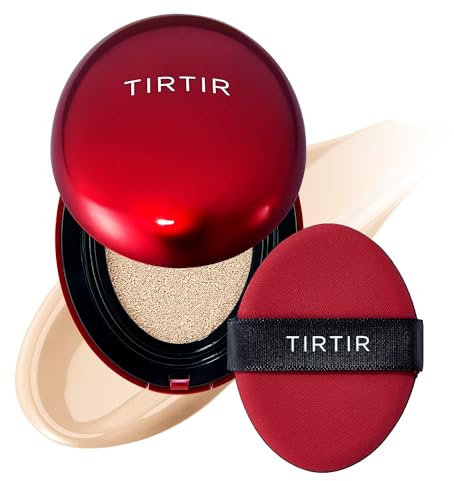 TIRTIR Mask Fit Red Cushion Foundation | Volle Deckkraft, Leicht & Hautnah, Satin Glow Finish | Koreanisches Cushion Make-up, Tattoo-Abdeckung, Aufbauend (0,15 Fl Oz), 17N Vanille