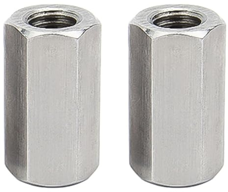 M14 x 2-Teilung x 40 mm lang, Sechskantstangen-Kupplungsmuttern aus Edelstahl 304, metrische Gewindeanschlüsse für Industriebauwerkstätten, 2 Stück
