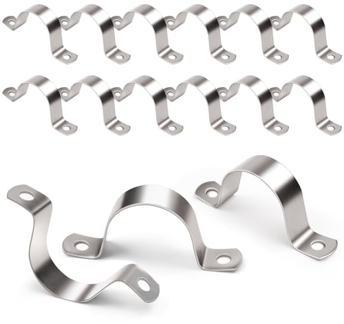 YUUTIAL Rohrschellen 40mm 15Stk Zweiloch U-Rohrschellen Befestigungsschelle | V2A Edelstahl 304,für Gasrohre Wasserrohre & Kabel,zweiloch U-Form,rostfrei & langlebig,30 Stück Set,für Innen & Außen
