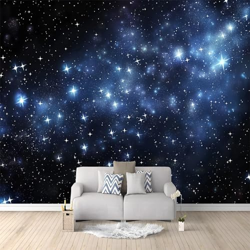 Papier Peint Mural Chambre Fond De Ciel Étoilé Thème De L'Espace 300x210 cm Poster Geant Mural 3D Tableaux Muraux Tapisserie Photo, Salon Chambre d'enfants Mur de Fond Papier Peint Panoramique