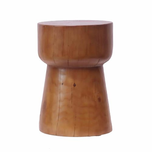 DXYDZSWD Solid Wood Coffee Table, Round Tree Stump Stool, Living Room Sofa Side Table，Bedside Tables, for Homestay Garden Hotel Decoration (A)