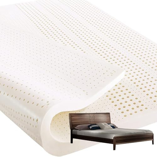 Latex Matratze 130×230cm(51×91inch), 100% Natur Latexmatratze Wabenporenbelüftung, Gegen Milbe Naturlatexmatratze für Studentenwohnheim, Hotel