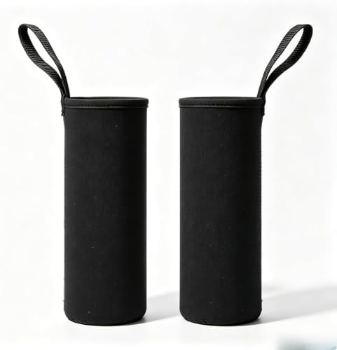 Set di 2 manicotti termici di alta qualità per bottiglie di bevande che garantiscono una temperatura perfetta (1000 ml, nero)
