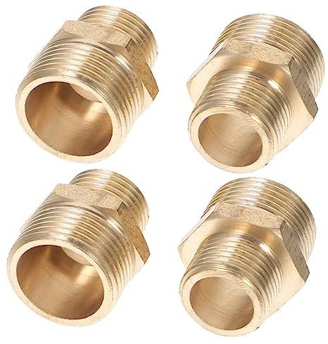 HAWILLOSCH 4piezas Adaptador Manguera Jardín De Latón Macizo Conector Rápido Resistente para Riego Horticultura y Suministro De Agua De Unidades