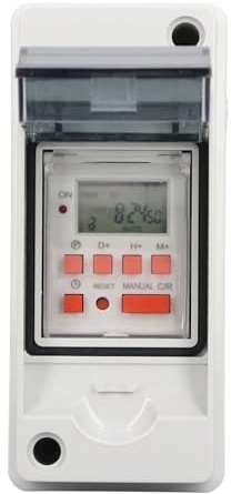 Poolpumpen-Timer, Wasserdichte Timer-Box mit Programmierbaren 7-Tage-28-Ein-Aus-Zeitplänen, LCD-Display, Digitale Outdoor-Timer-Box, für Motorbetriebene Geräte