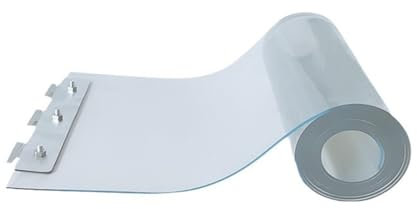 QHLTY PVC Streifenvorhang, Industrieller Streifenvorhang Transparent Wasserdicht Kunststoffstreifen Türvorhang für Garage, Geschäft(120x300cm)