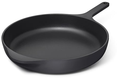 Caraway Cast Iron Skillet - 12” Enameled Cast Iron Pan With 3 Layer Enamel Coating - No Seasoning Required - Compatible With All Stovetops - Free From Forever Chemicals - Charcoal