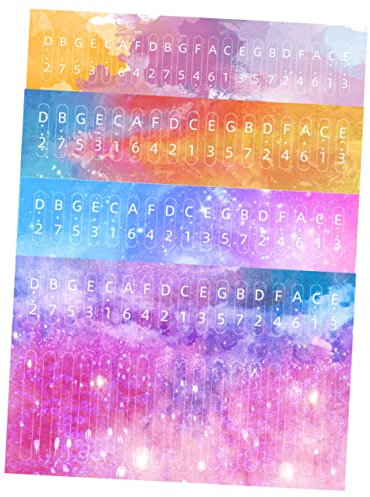 EPIGEIST Kalimba Aufkleber Noten PVC 4 Stück Daumenklavier Tasten Sticker Für Anfänger Bunte Klavier Skala Aufkleber Langlebig Und Leicht Ablösbar