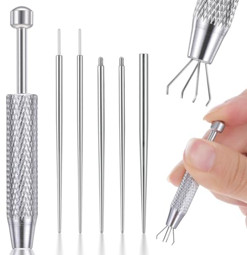 Josojoou 6 Stück Piercing Zange Set-1x Piercing Kugel Aufdreher 5 X Piercing Nadel Zum Wechseln Piercing-Konen Piercing Einführhilfe Für Ohren Nase Bauchnabel Lippen Augenbrauen Und Zunge