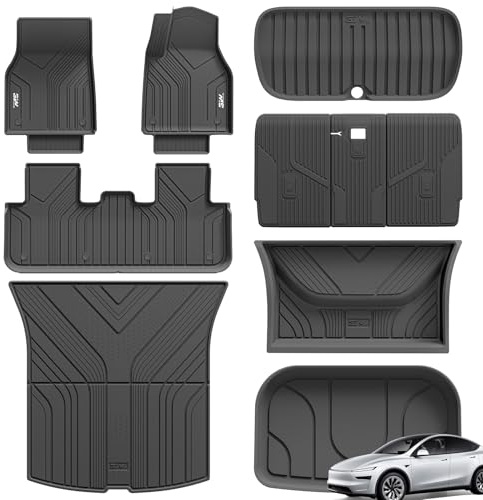 3W 10 Pcs Floor Mats Custom Fit for Tesla Model Y Juniper Premium Performance 2025 2026 New (Not for Standard), Thorex™ All Weather Dog Friendly Full Coverage Car liners & Boot Liner & Seat Back Cover