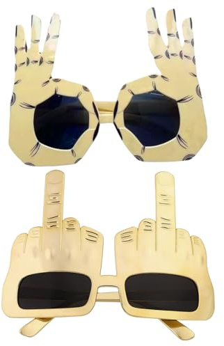 MIRKUZI Partybrillen 2 Stück lustige Brillen, kreative Mittelfinger-Handform-Finger, lustige Party-Spaß-Neuheit, Sonnenbrille, Party-Selfie-Requisiten
